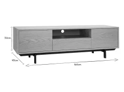 Mueble de TV acabado en roble con nicho abierto L160 cm MANNY