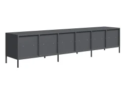 Mueble de TV acero laminado en frío antracita 202x39x43,5 cm