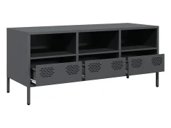 Mueble de TV acero laminado en frío antracita 101,5x39x43,5 cm