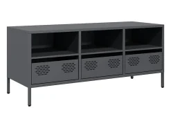 Mueble de TV acero laminado en frío antracita 101,5x39x43,5 cm