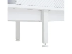 Mueble de TV blanco con 2 puertas y 2 cajones, estantes abiertos - Para salón y oficina