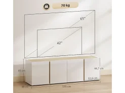 Mueble de TV blanco para televisores de hasta 65