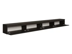 Mueble de TV colgante con 4 puertas abatibles – 300 cm – negro – BEMMI
