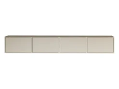 Mueble de TV colgante con 4 puertas abatibles – 200 cm – gris cachemira – FRAMME