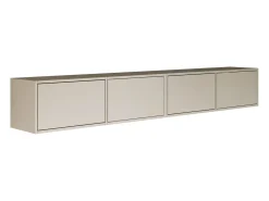 Mueble de TV colgante con 4 puertas abatibles – 200 cm – gris cachemira – FRAMME