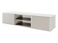 Mueble de TV colgante de 2 puertas con compartimento - Beige - 137 cm - CHOCOLATED