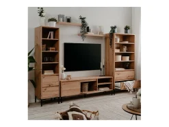 Mueble de TV con 2 abatibles y 2 nichos de 150 cm - Plock