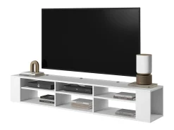 Mueble de TV con 6 compartimentos - Blanco - 175 cm - WALL