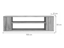 Mueble de TV con 2 compartimentos - Imitación roble - 100 cm - WALL