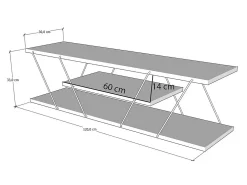 Mueble de TV con 1 estante - Natural y negro - DELORY