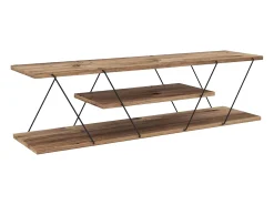 Mueble de TV con 1 estante - Natural y negro - DELORY