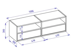 Mueble de TV con 2 puertas y estantes – negro – 100 cm – FRAMME