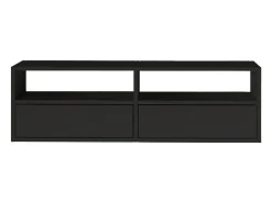 Mueble de TV con 2 puertas y estantes – negro – 100 cm – FRAMME