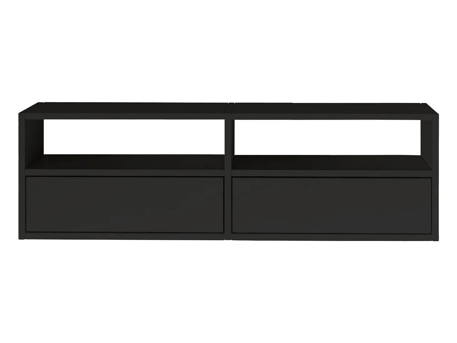 Mueble de TV con 2 puertas y estantes – negro – 100 cm – FRAMME