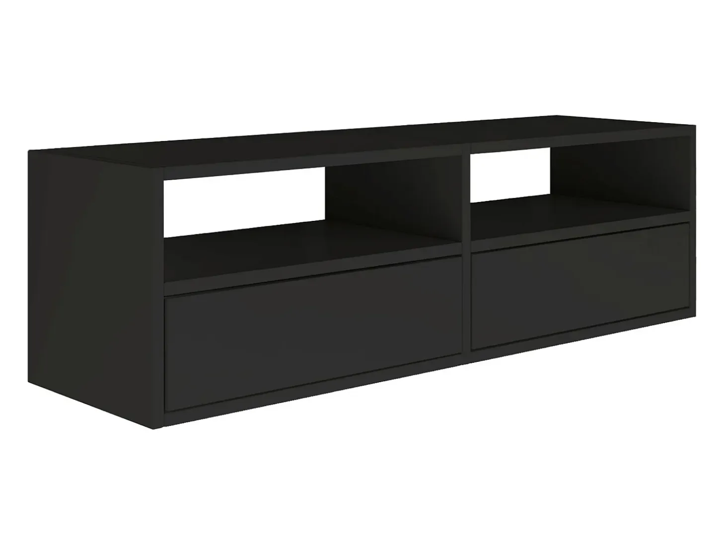 Mueble de TV con 2 puertas y estantes – negro – 100 cm – FRAMME