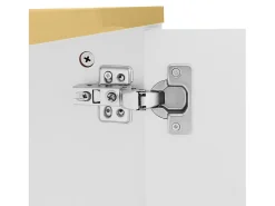 Mueble de TV con 2 puertas y 2 cajones - Tiradores y patas dorados - Blanco