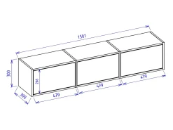Mueble de TV con 3 puertas – acabado nogal – 150 cm – FRAMME