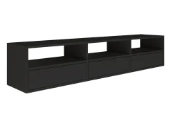 Mueble de TV con 3 puertas y estantes – negro – 150 cm – FRAMME