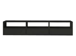 Mueble de TV con 3 puertas y estantes – negro – 150 cm – FRAMME