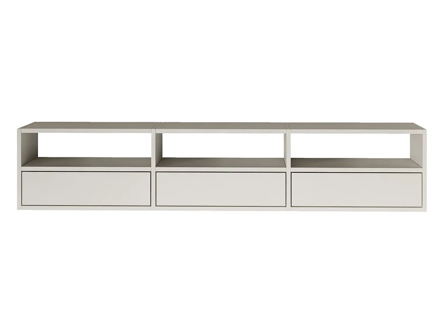 Mueble de TV con 3 puertas y estantes – blanco – 150 cm – FRAMME