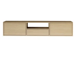 Mueble de TV con 3 puertas y un estante – acabado roble – 150 cm – FRAMME