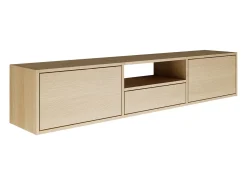 Mueble de TV con 3 puertas y un estante – acabado roble – 150 cm – FRAMME