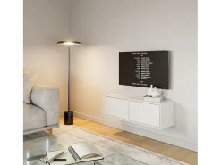 Mueble de TV con 2 puertas – blanco – 100 cm – FRAMME
