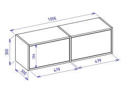 Mueble de TV con 2 puertas – blanco – 100 cm – FRAMME