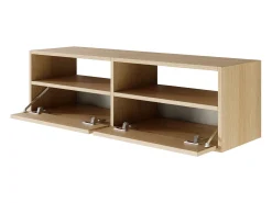 Mueble de TV con 2 puertas y estantes – acabado roble – 100 cm – FRAMME