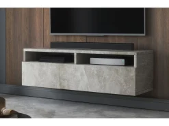 Mueble de TV con cajón - 100 cm - gris - REDNAW