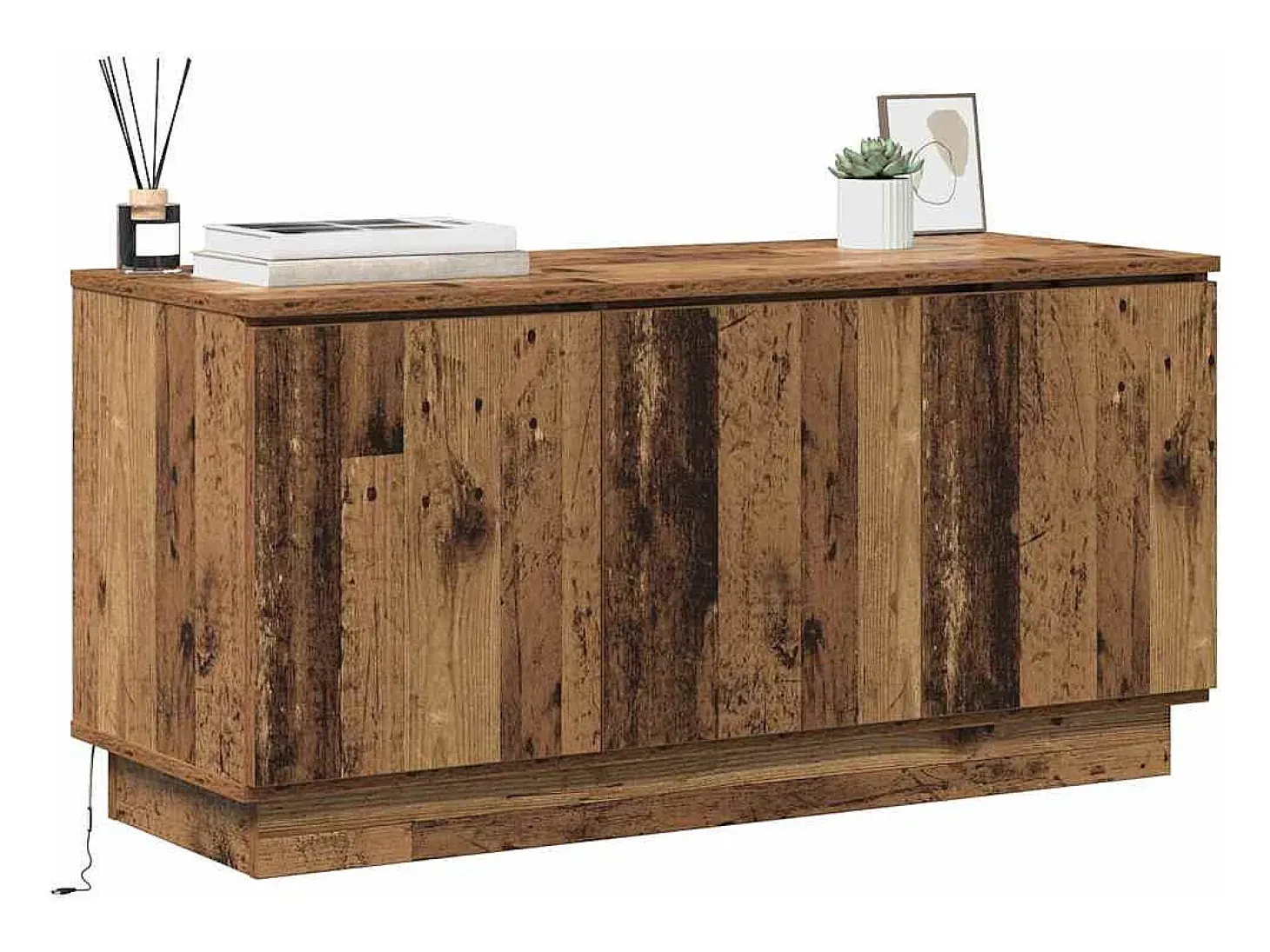Mueble de TV con LED Madera Vieja 100 x 38 x 49 cm