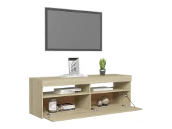 Mueble de TV con luces LED roble Sonoma 120x35x40 cm