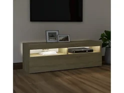 Mueble de TV con luces LED roble Sonoma 120x35x40 cm