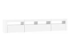 Mueble de TV con luces LED blanco 210x35x40 cm
