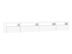 Mueble de TV con luces LED blanco 270x35x40 cm