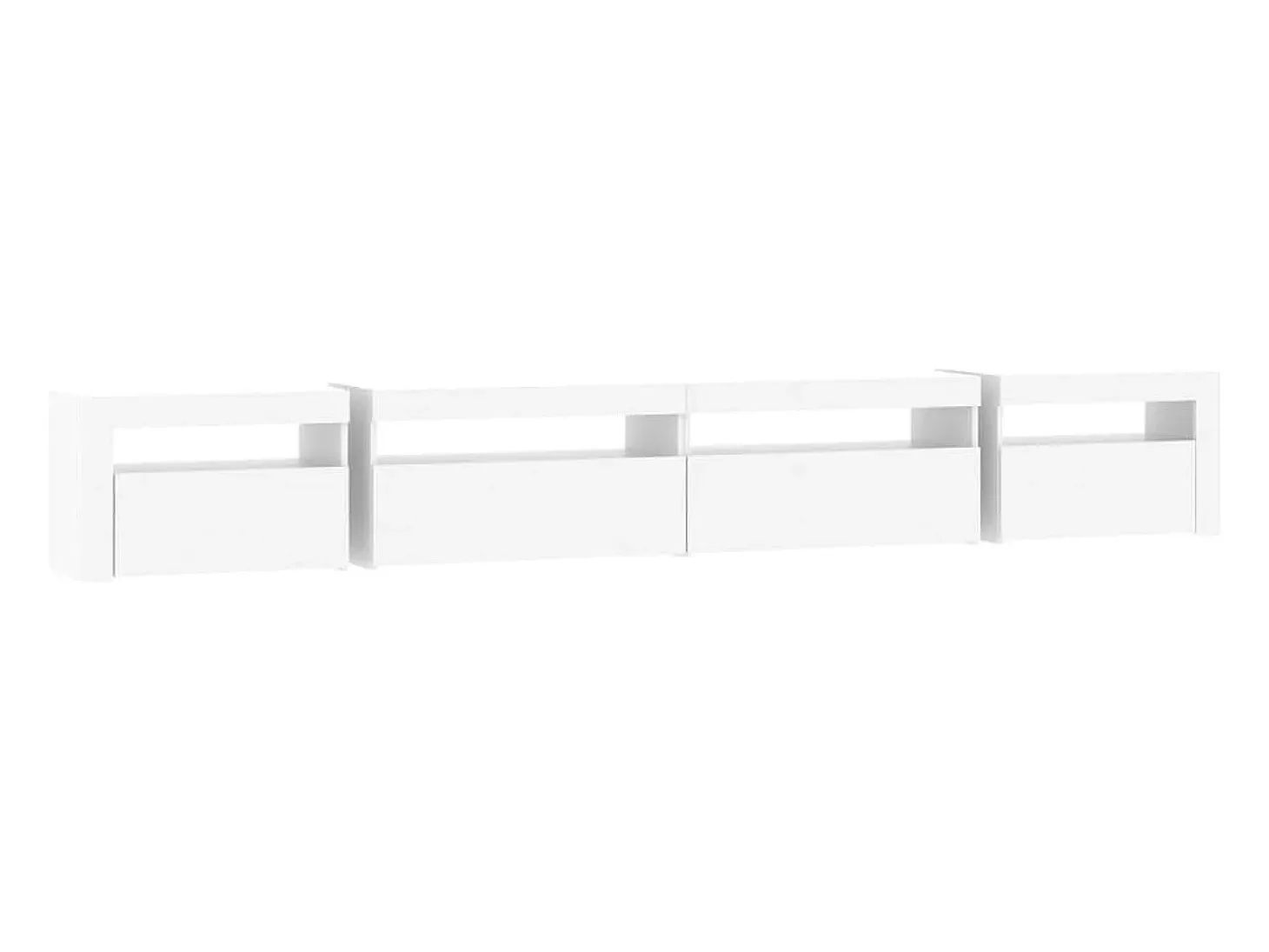 Mueble de TV con luces LED blanco 270x35x40 cm