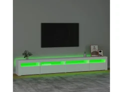 Mueble de TV con luces LED blanco 270x35x40 cm