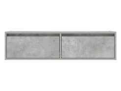 Mueble de TV con luces LED gris hormigón 100X35,5x25 cm