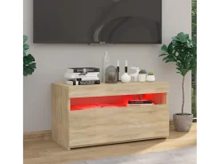 Mueble de TV con luces LED roble Sonoma 75x35x40 cm