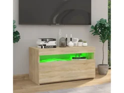Mueble de TV con luces LED roble Sonoma 75x35x40 cm