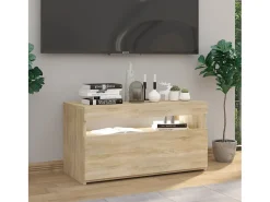 Mueble de TV con luces LED roble Sonoma 75x35x40 cm