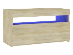 Mueble de TV con luces LED roble Sonoma 75x35x40 cm