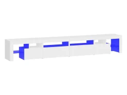 Mueble de TV con luces LED blanco 260x36,5x40 cm ES994018