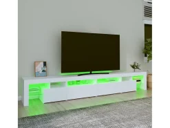 Mueble de TV con luces LED blanco 260x36,5x40 cm ES994018