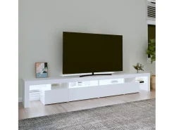 Mueble de TV con luces LED blanco 260x36,5x40 cm ES994018