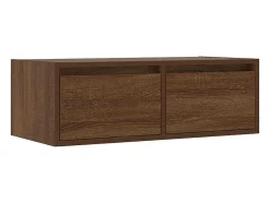 Mueble de TV con luces LED roble marrón 75x35,5x25 cm