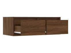 Mueble de TV con luces LED roble marrón 75x35,5x25 cm