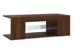 Mueble de TV con luces LED color roble marrón 90x39x30 cm