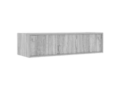 Mueble de TV con luces LED sonoma gris 100X35,5x25 cm