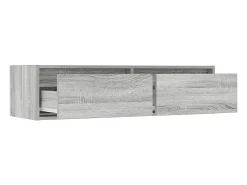 Mueble de TV con luces LED sonoma gris 100X35,5x25 cm